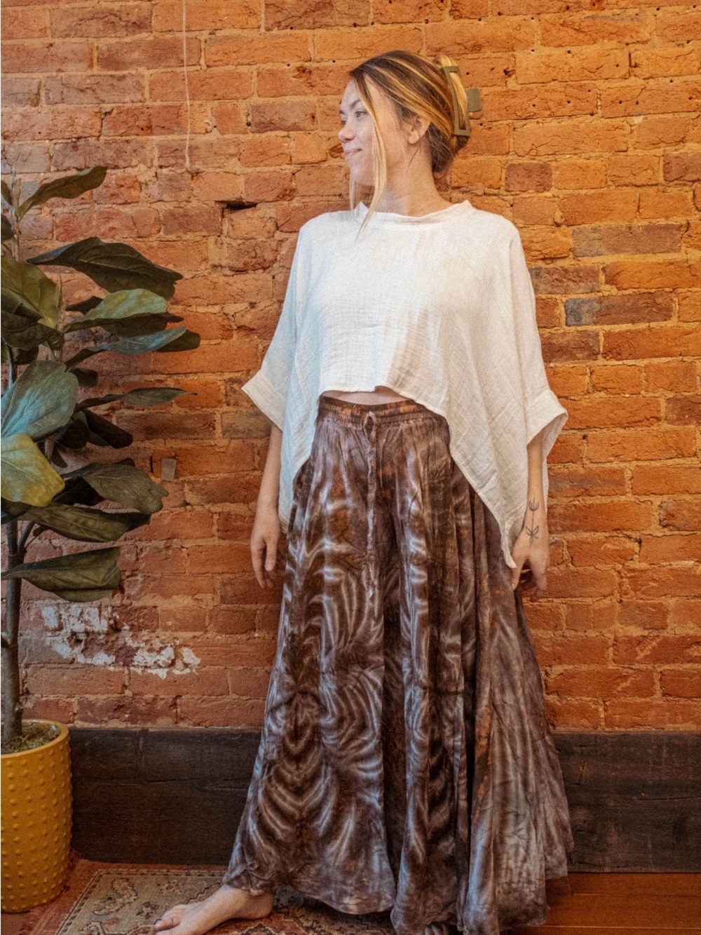 Nea Organic Cotton Bamboo Tea in Ivory